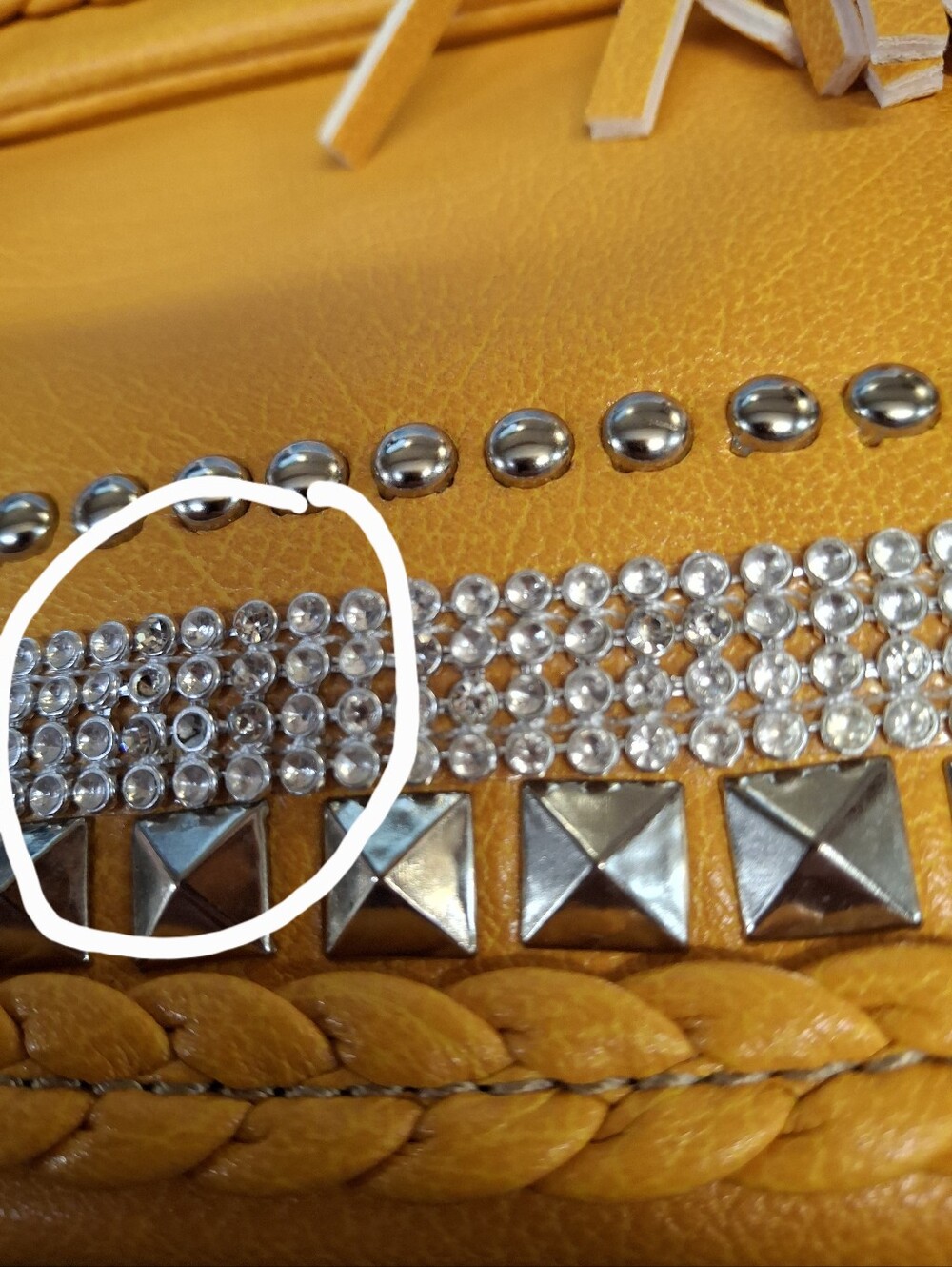 Yellow Studded Crossbody Shoulder Bag Mustard Color NEW - Picture 13 of 13